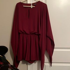 Express maroon silky romper